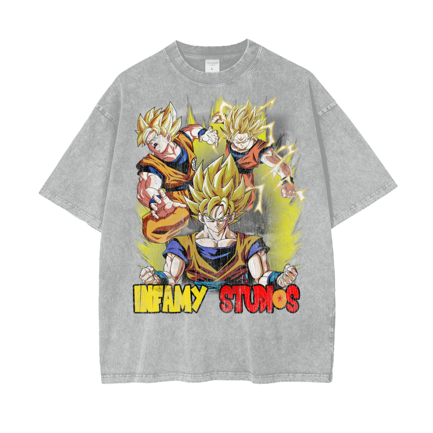 INFAMY Studios x Dragon Ball - Super Saiyan Goku Vintage Tee