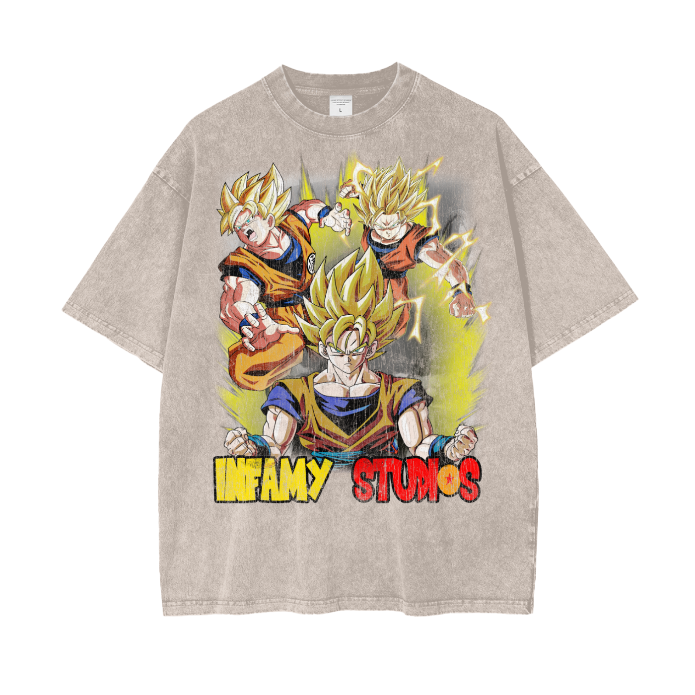 INFAMY Studios x Dragon Ball - Super Saiyan Goku Vintage Tee