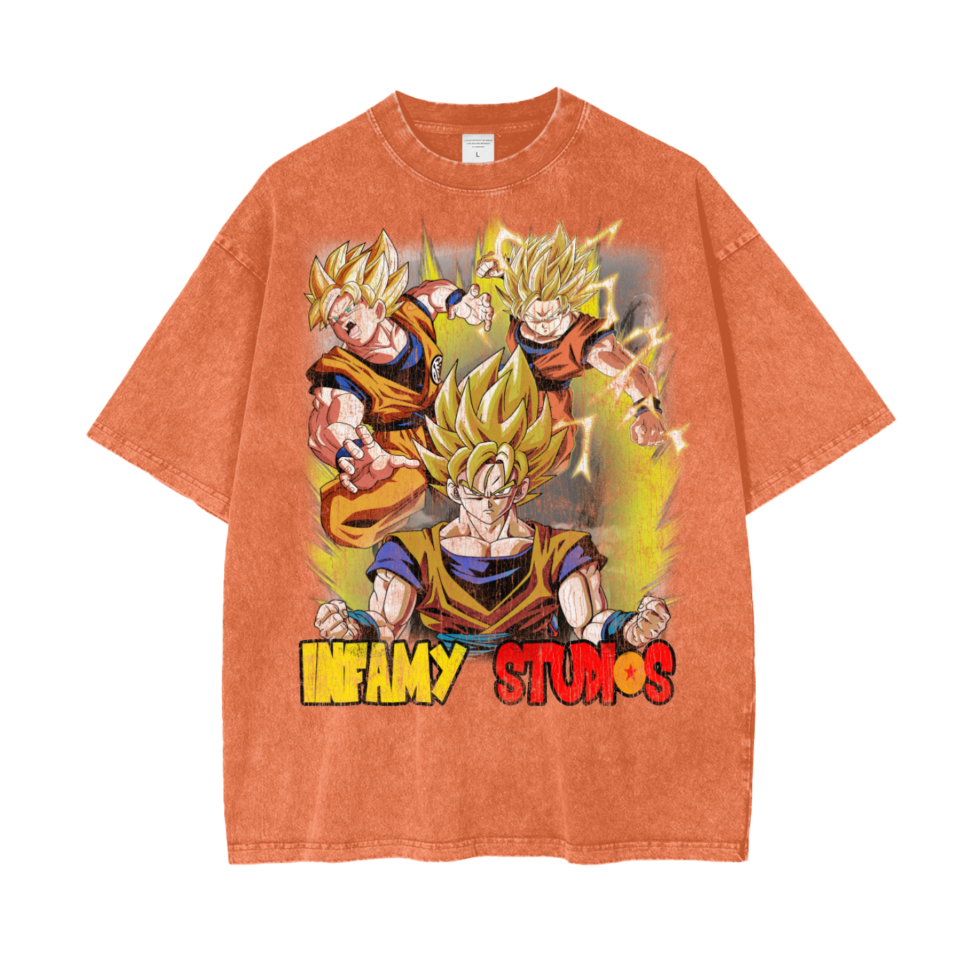 INFAMY Studios x Dragon Ball - Super Saiyan Goku Vintage Tee